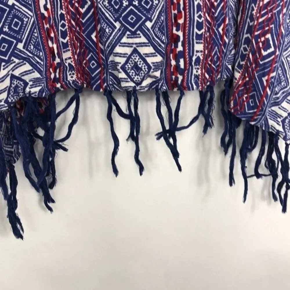 Chic Souls Tribal Pattern Fringe Sleeveless Top 1X RM-C - Picture 3 of 6